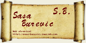 Saša Burević vizit kartica